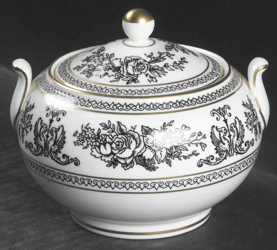 Columbia Black 146 Shape Sugar Bowl & Lid by Wedgwood-1