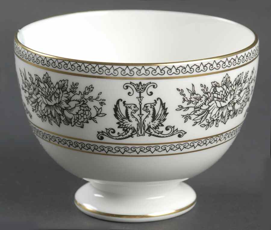 Columbia Black Open Sugar Bowl by Wedgwood-1