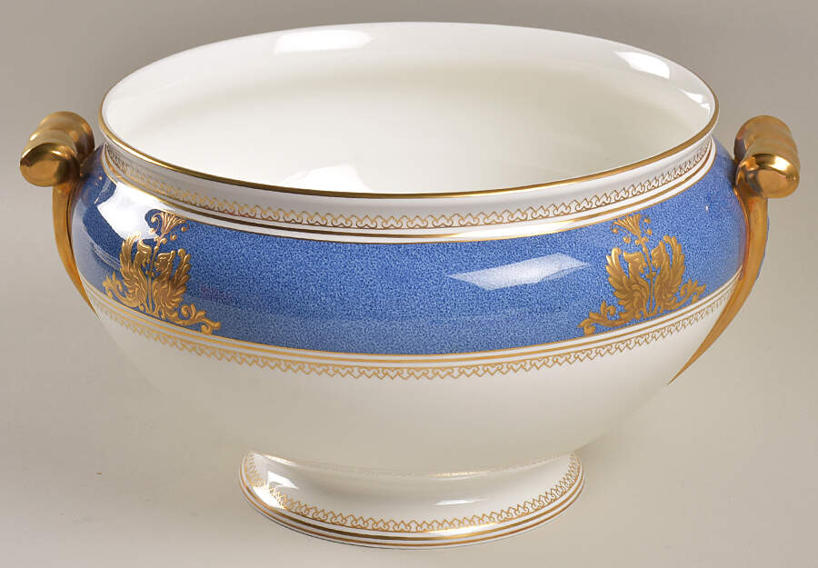 Columbia Powder Blue Rim (White Center) Tureen No Lid by Wedgwood-1