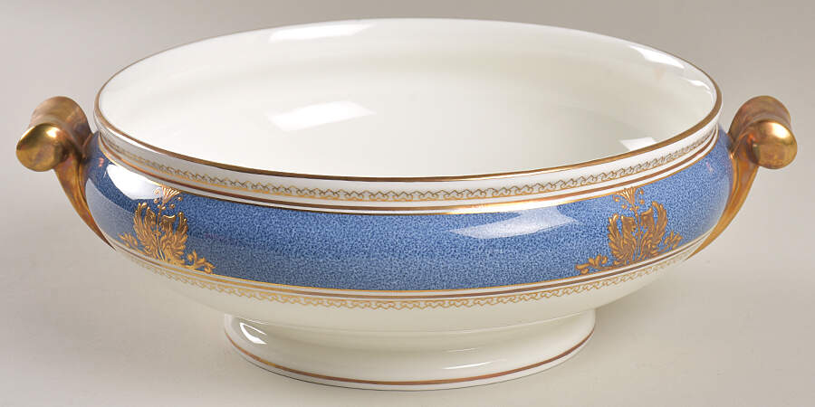 Columbia Powder Blue Rim (White Center) Round Vegetable No Lid by Wedgwood-1