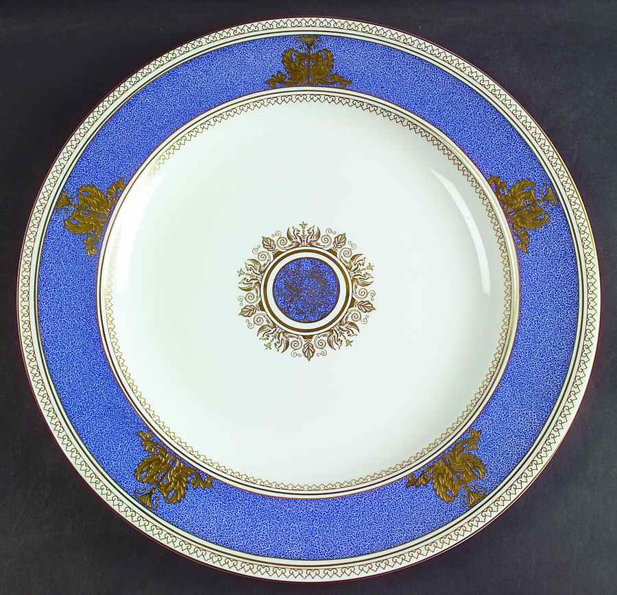 Columbia Powder Blue Rim (White Center) 13" Chop Plate (Round Platter) by Wedgwood-1