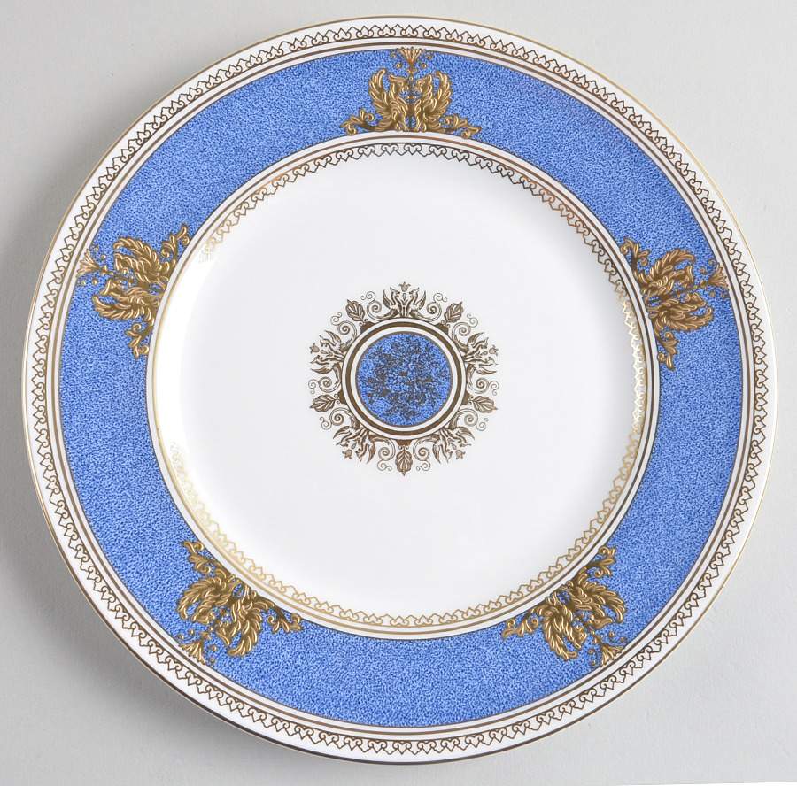 Columbia Powder Blue Rim (White Center) Luncheon Plate by Wedgwood-1