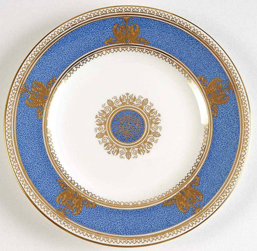 Columbia Powder Blue Rim (White Center) Dessert/Pie Plate by Wedgwood-1