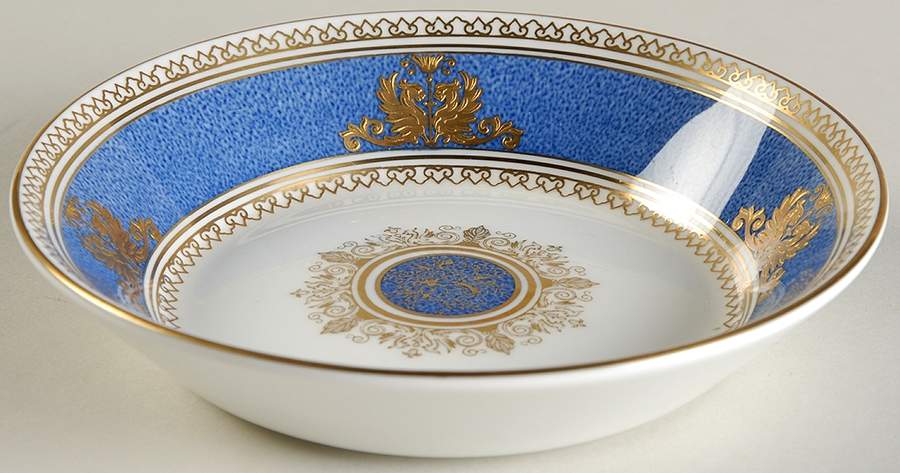 Columbia Powder Blue Rim (White Center) Fruit/Dessert (Sauce) Bowl by Wedgwood-1