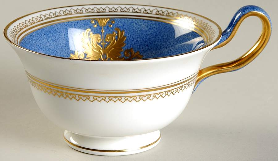 Columbia Powder Blue Rim (White Center) Footed Cup by Wedgwood-1