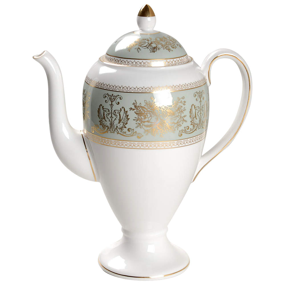 Columbia Sage Green Rim Coffee Pot & Lid by Wedgwood-1