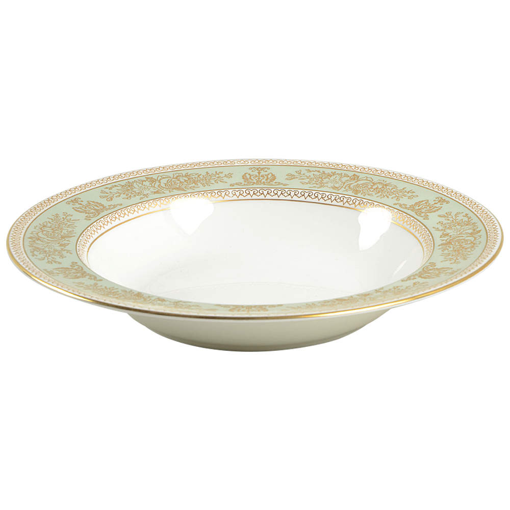 Columbia Sage Green Rim Rim Soup Bowl by Wedgwood-1