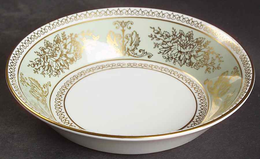 Columbia Sage Green Rim Fruit/Dessert (Sauce) Bowl by Wedgwood-1