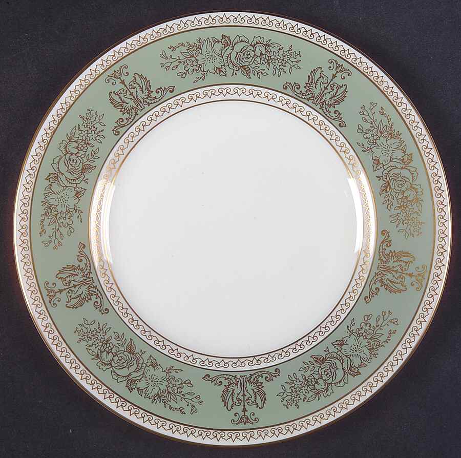 Columbia Sage Green Rim Dessert/Pie Plate by Wedgwood-1