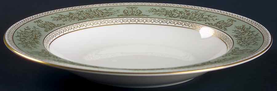 Columbia Sage Green Rim Rim Soup Bowl by Wedgwood-1