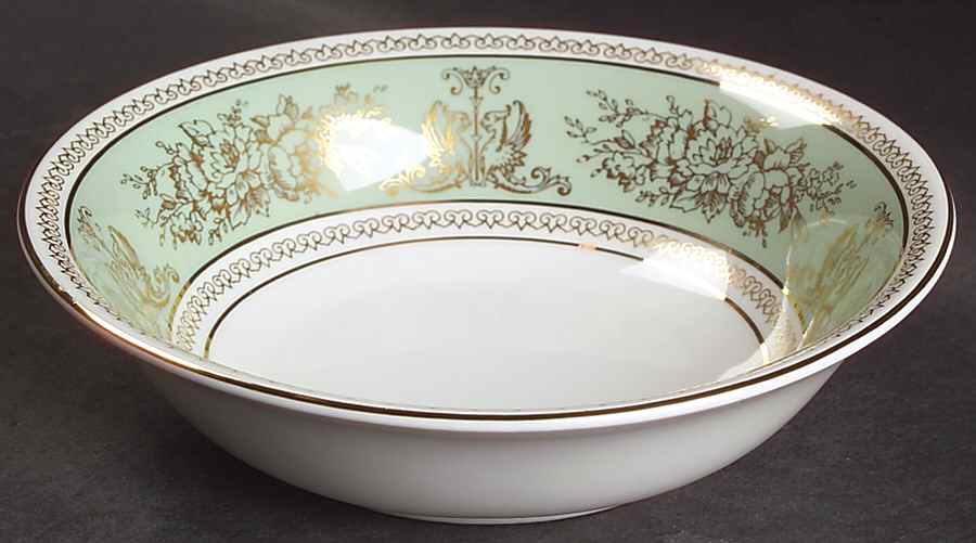 Columbia Sage Green Rim Coupe Cereal Bowl by Wedgwood-1