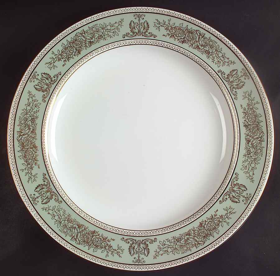 Columbia Sage Green Rim 13" Chop Plate (Round Platter) by Wedgwood-1