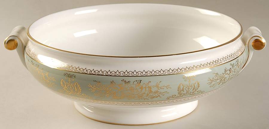 Columbia Sage Green Rim Round Vegetable No Lid by Wedgwood-1