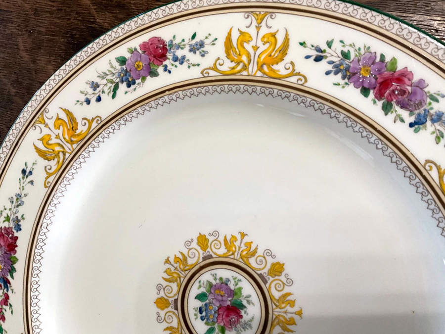 Columbia Ivory Body (Yellow Griffons) 13" Large Fruit Bowl by Wedgwood-1