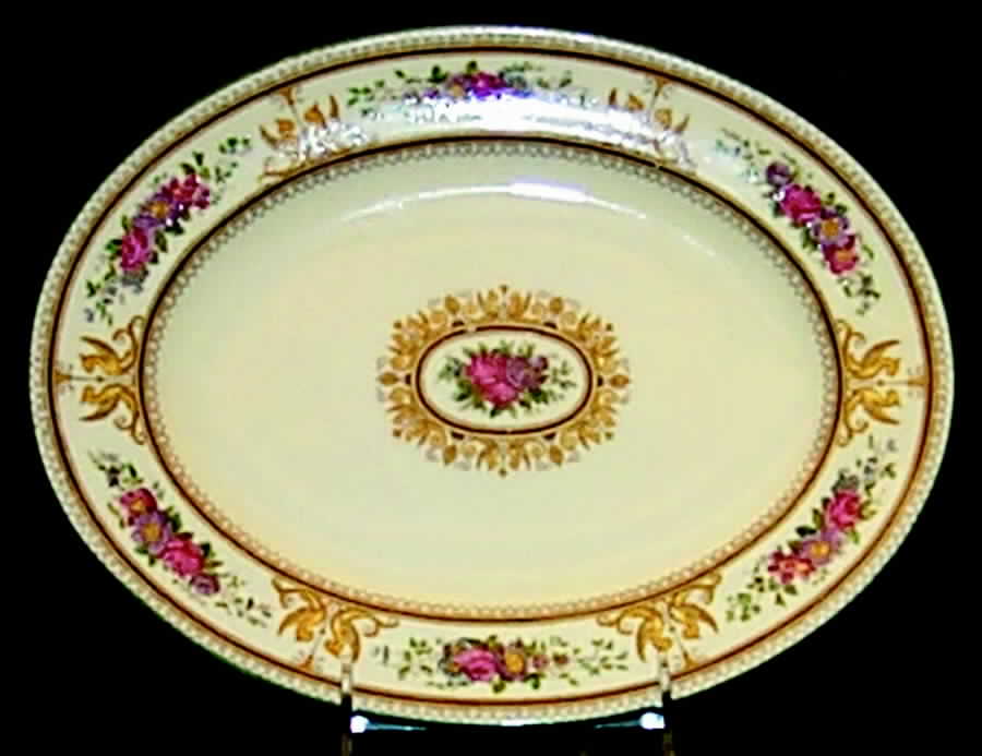 Columbia Ivory Body (Yellow Griffons) 11" Oval Serving Platter by Wedgwood-1