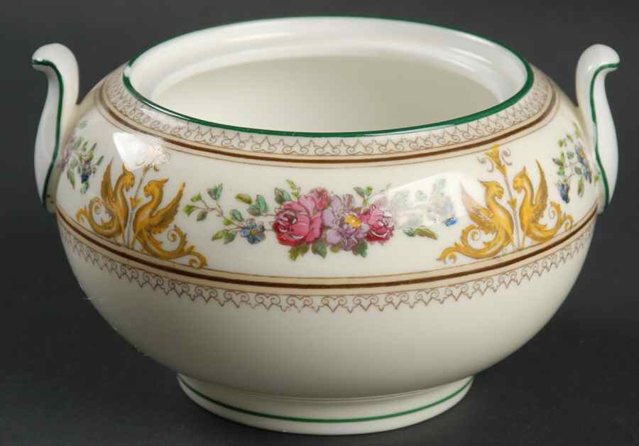 Columbia Ivory Body (Yellow Griffons) 146 Shape Sugar Bowl No Lid by Wedgwood-1
