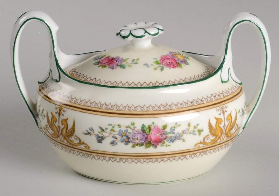Columbia Ivory Body (Yellow Griffons) Sugar Bowl & Lid by Wedgwood-1