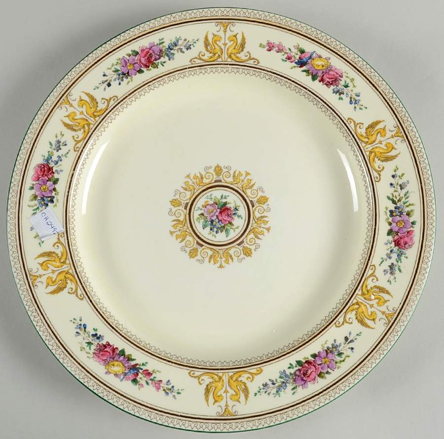Columbia Ivory Body (Yellow Griffons) 13" Chop Plate (Round Platter) by Wedgwood-1