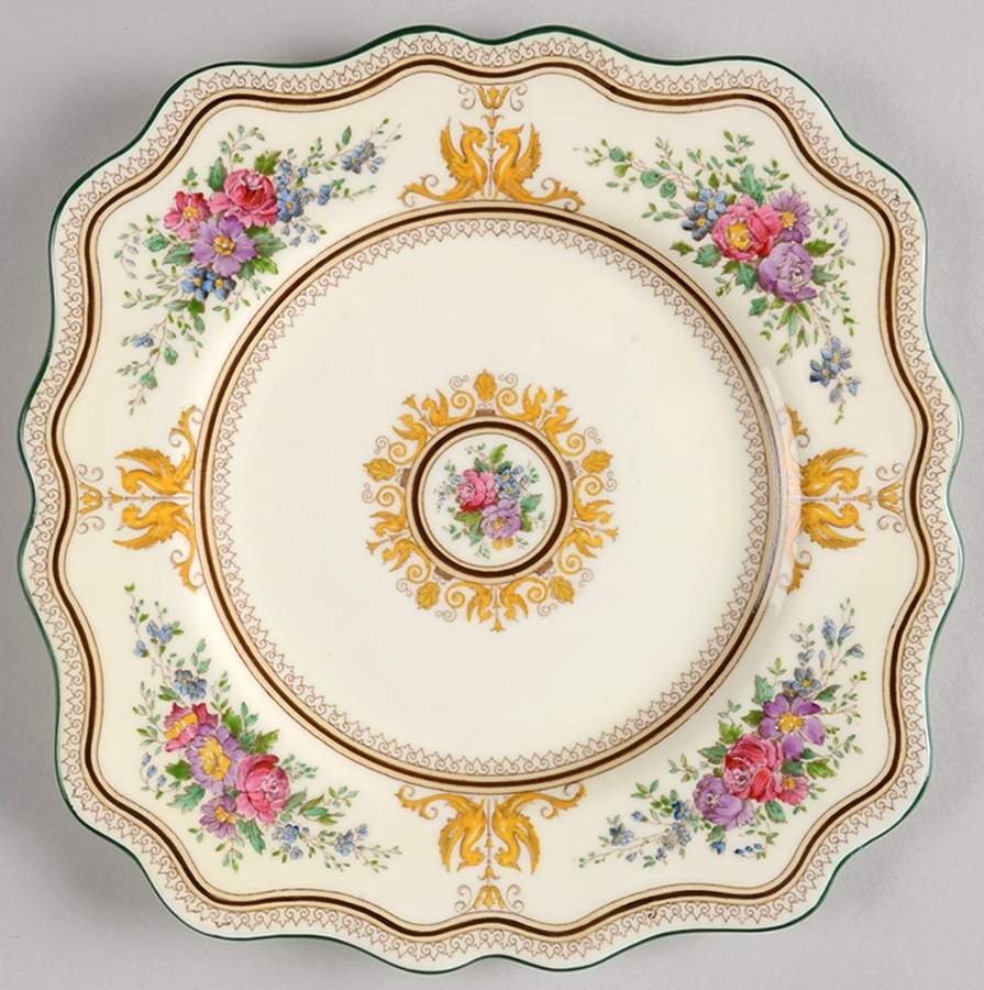 Columbia Ivory Body (Yellow Griffons) Square Salad Plate by Wedgwood-1