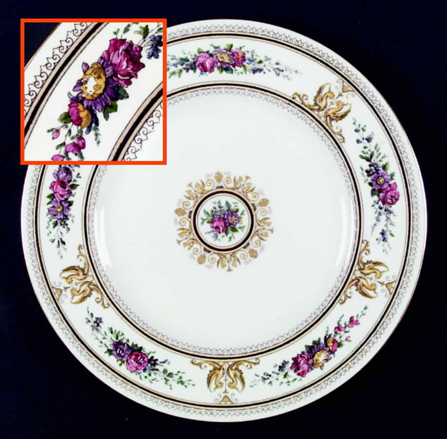 Columbia White (Gold Trim) Dinner Plate by Wedgwood-1