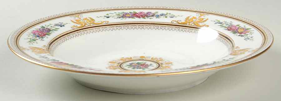 Columbia White (Gold Trim) Large Rim Soup Bowl by Wedgwood-1