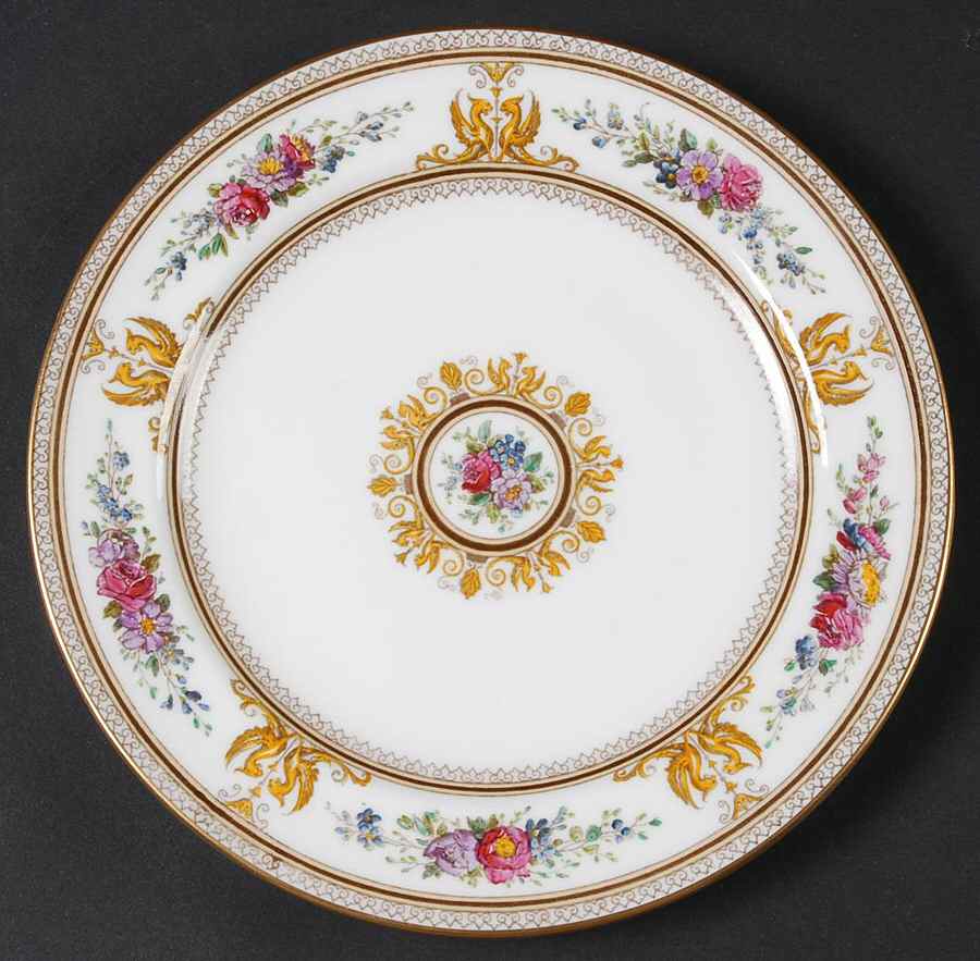Columbia White (Gold Trim) Dessert/Pie Plate by Wedgwood-1