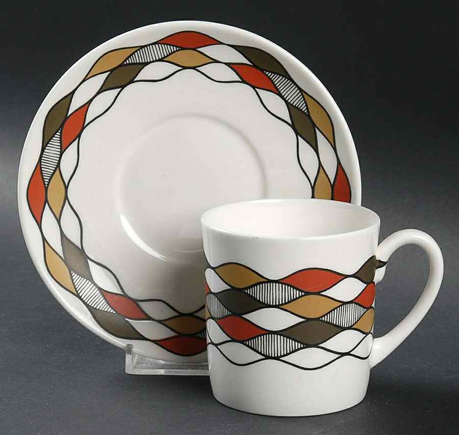 Columbine Flat Cup & Saucer Set by Wedgwood-1