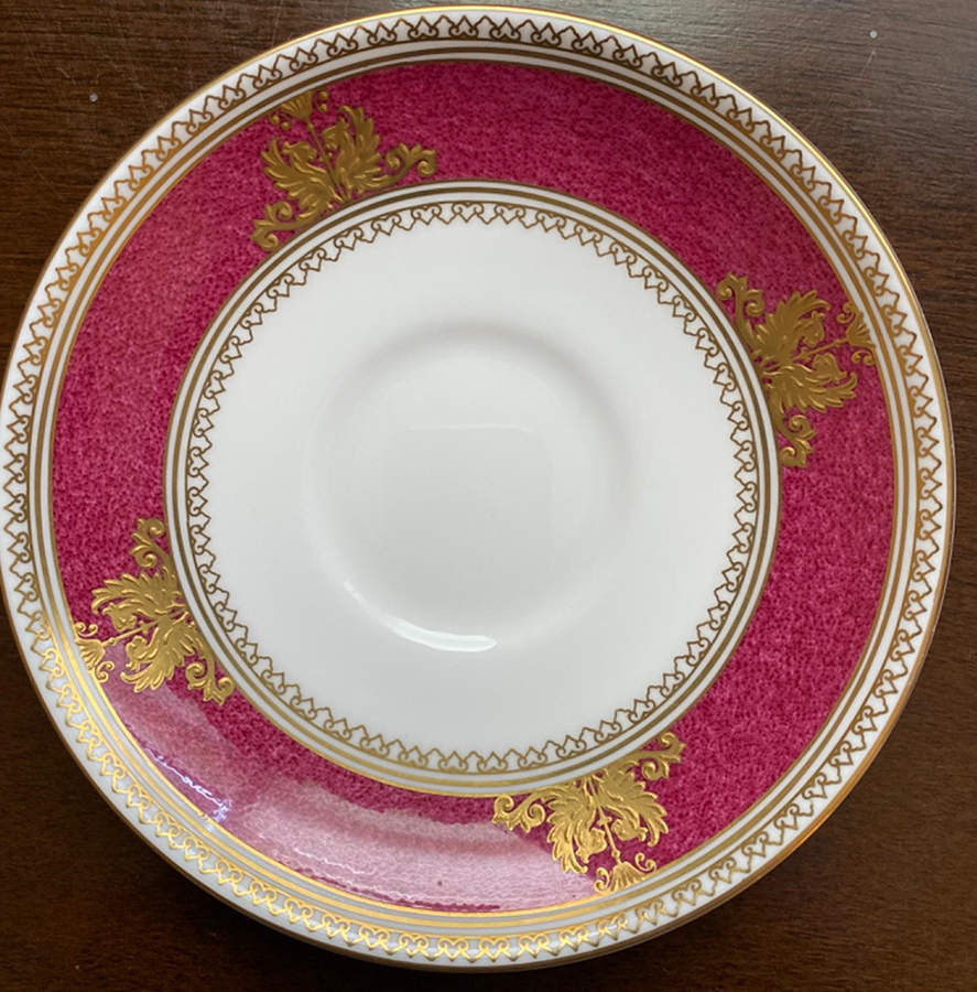 Columbia Powder Ruby (Rim and Center) Saucer by Wedgwood-1