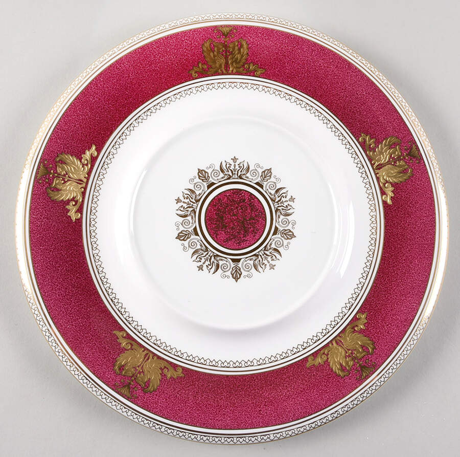 Columbia Powder Ruby (Rim and Center) Underplate for Tureen by Wedgwood-1