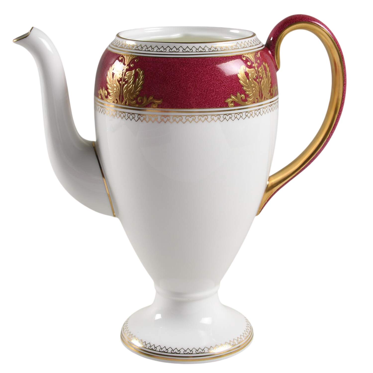 Columbia Powder Ruby (Rim and Center) Coffee Pot No Lid by Wedgwood-1