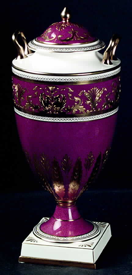 Columbia Powder Ruby (Rim and Center) 14" Urn with Lid by Wedgwood-1