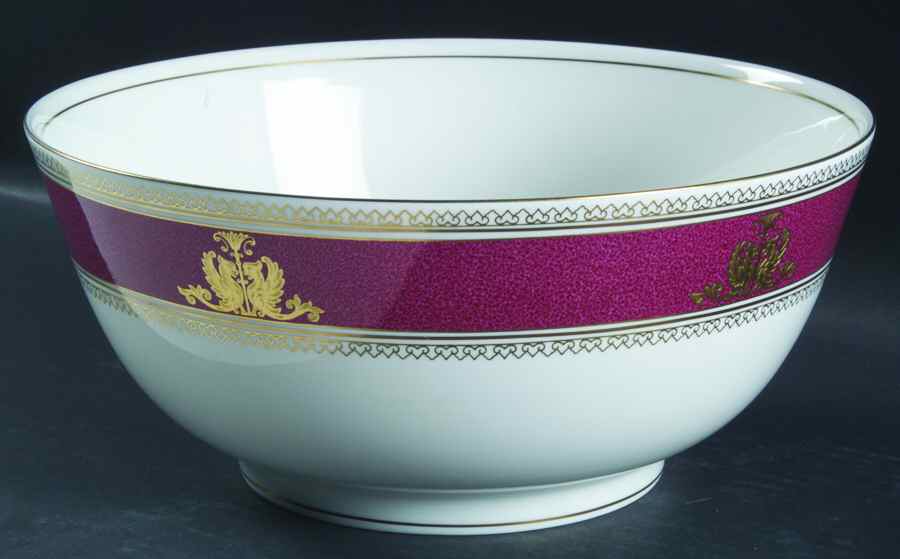 Columbia Powder Ruby (Rim and Center) 9" Salad Serving Bowl by Wedgwood-1