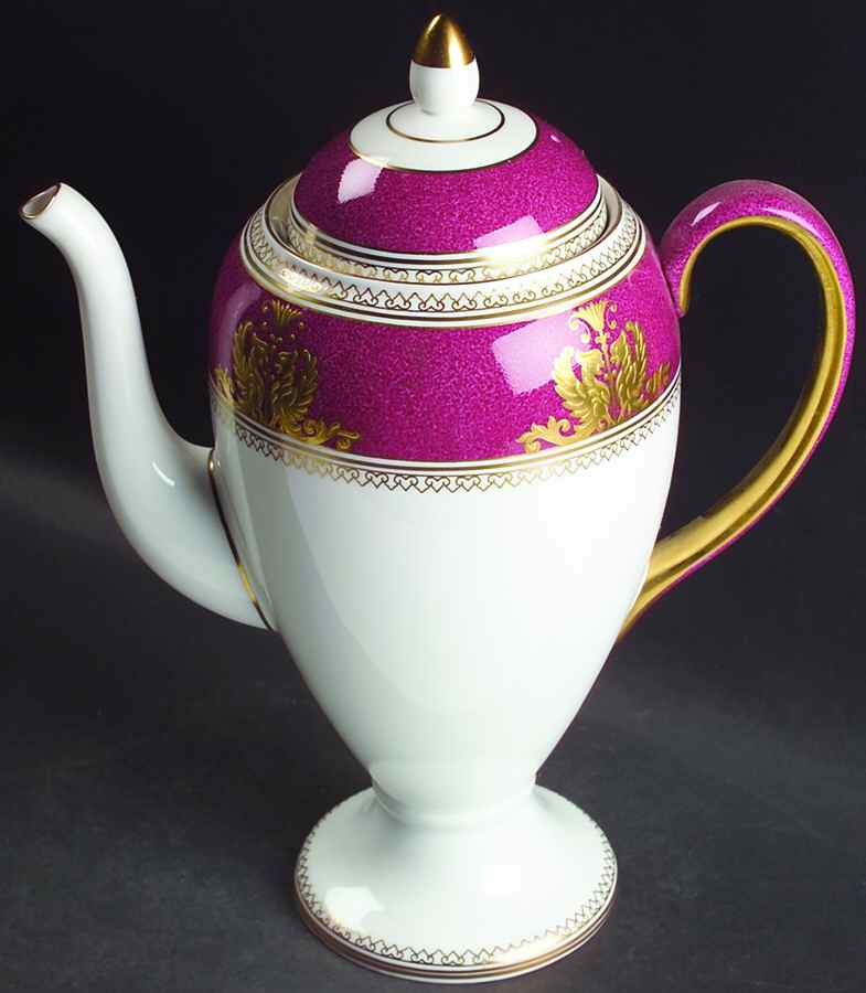 Columbia Powder Ruby (Rim and Center) Coffee Pot & Lid by Wedgwood-1