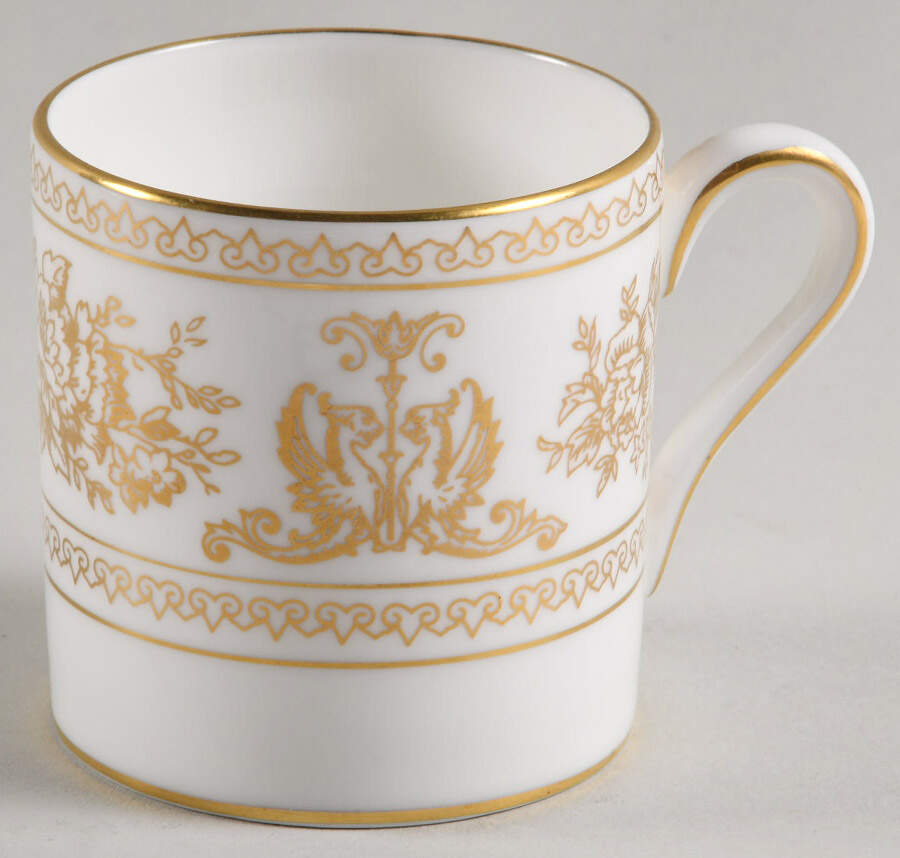 Columbia Gold (Gold Flowers, White Body) Bond Shape Demitasse Cup by Wedgwood-1