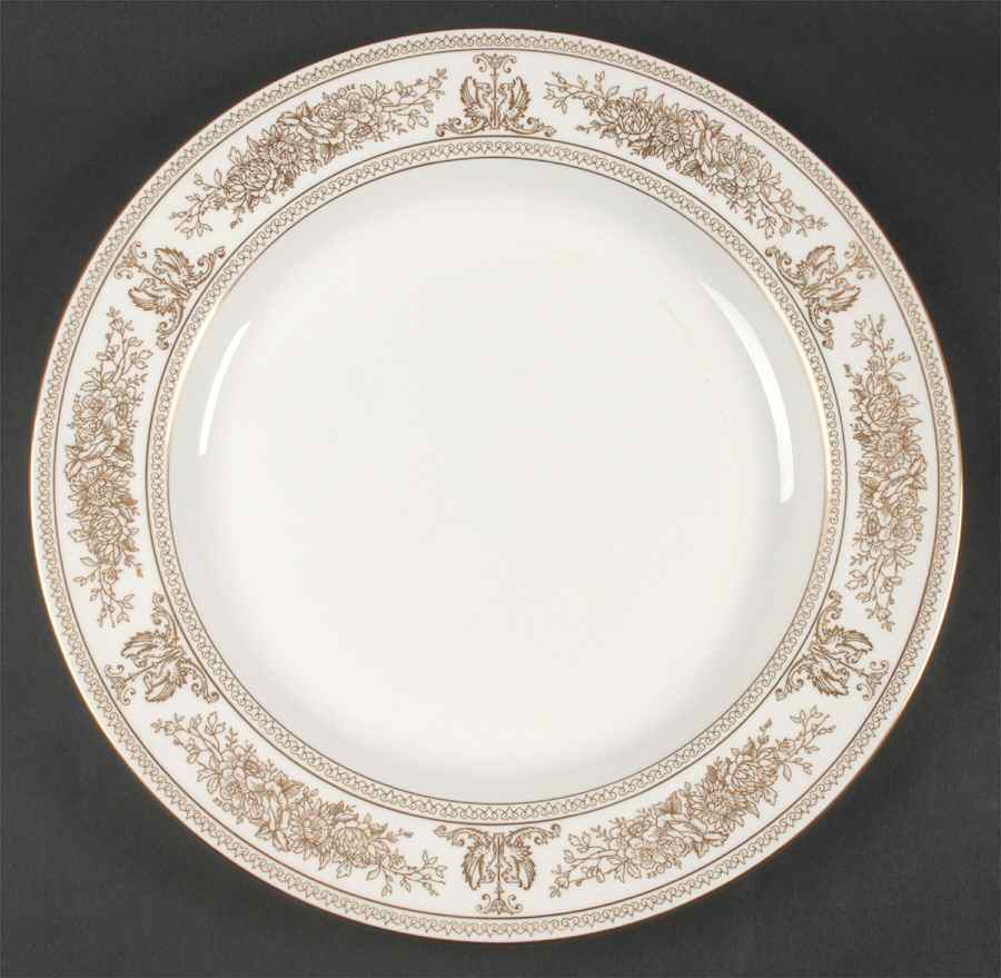 Columbia Gold (Gold Flowers, White Body) 13" Chop Plate (Round Platter) by Wedgwood-1
