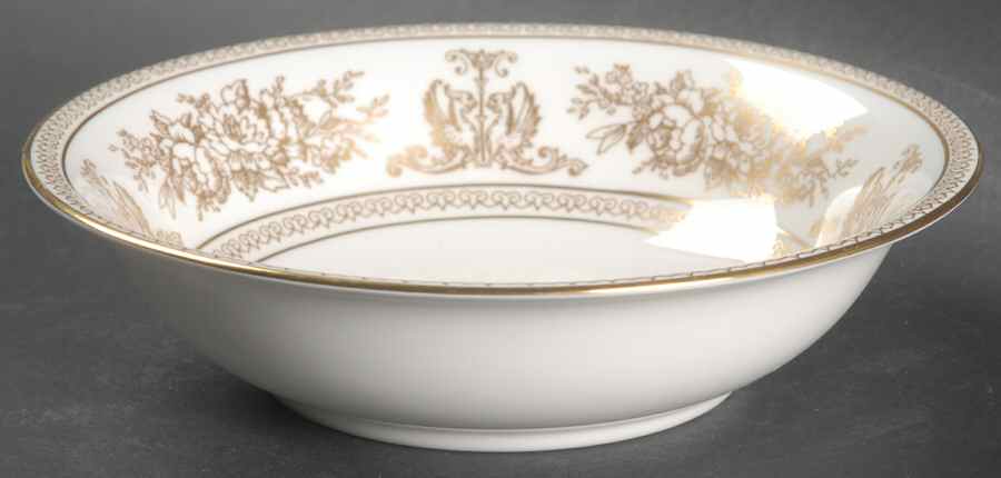 Columbia Gold (Gold Flowers, White Body) Coupe Cereal Bowl by Wedgwood-1