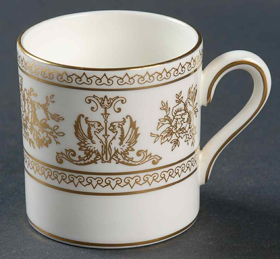 Columbia Gold (Gold Flowers, White Body) Bond Shape Demitasse Cup by Wedgwood-1