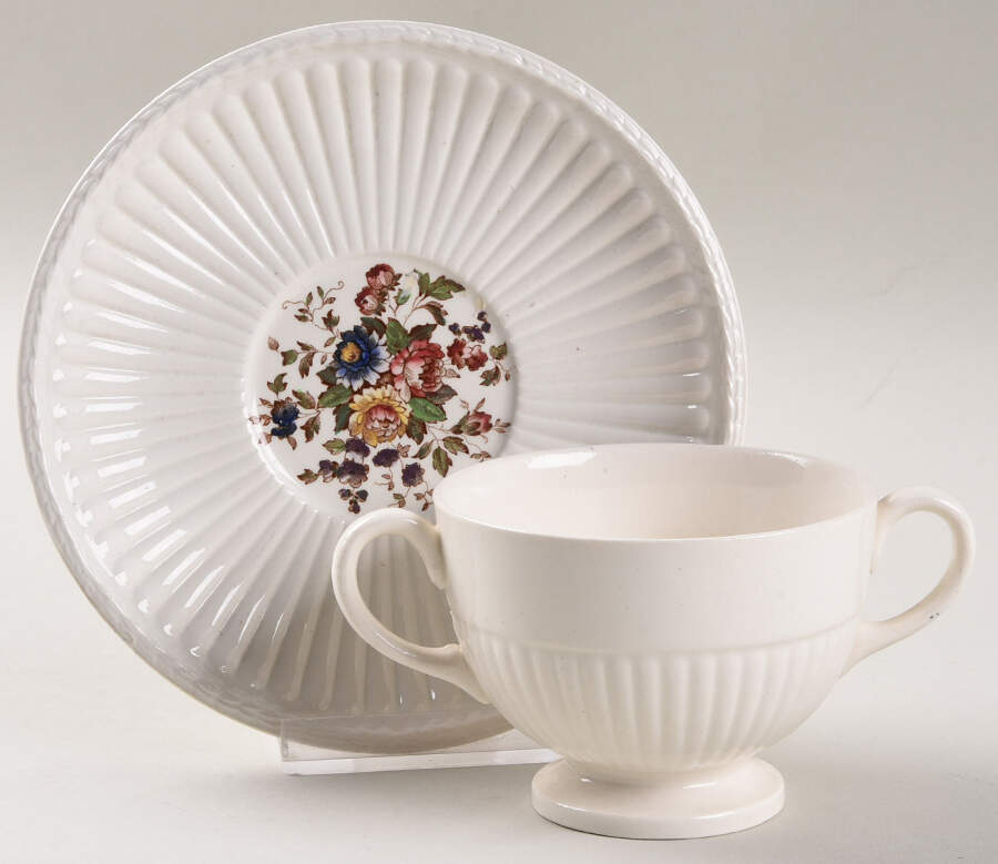 Conway Footed Bouillon Cup & Saucer by Wedgwood-1