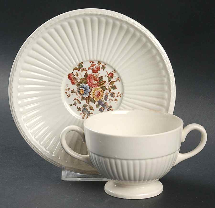 Conway Footed Bouillon Cup & Saucer by Wedgwood-1