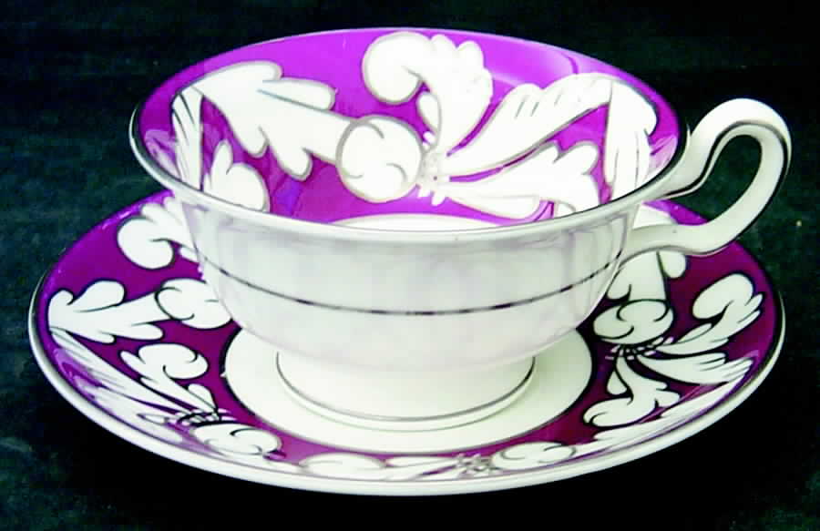 Coronation Peony Shape Footed Cup & Saucer Set by Wedgwood-1