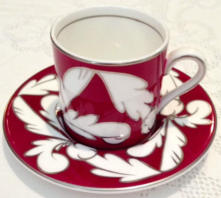 Coronation Bond Shape Demitasse Cup and Saucer Set by Wedgwood-1