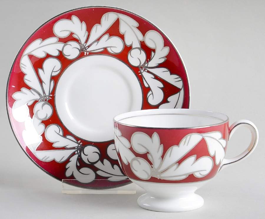 Coronation Leigh Shape Footed Cup & Saucer Set by Wedgwood-1