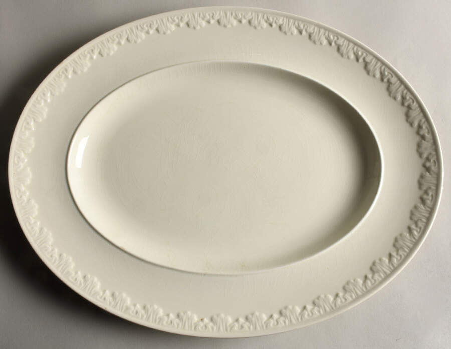 Corinthian Cream 15" Oval Serving Platter by Wedgwood-1