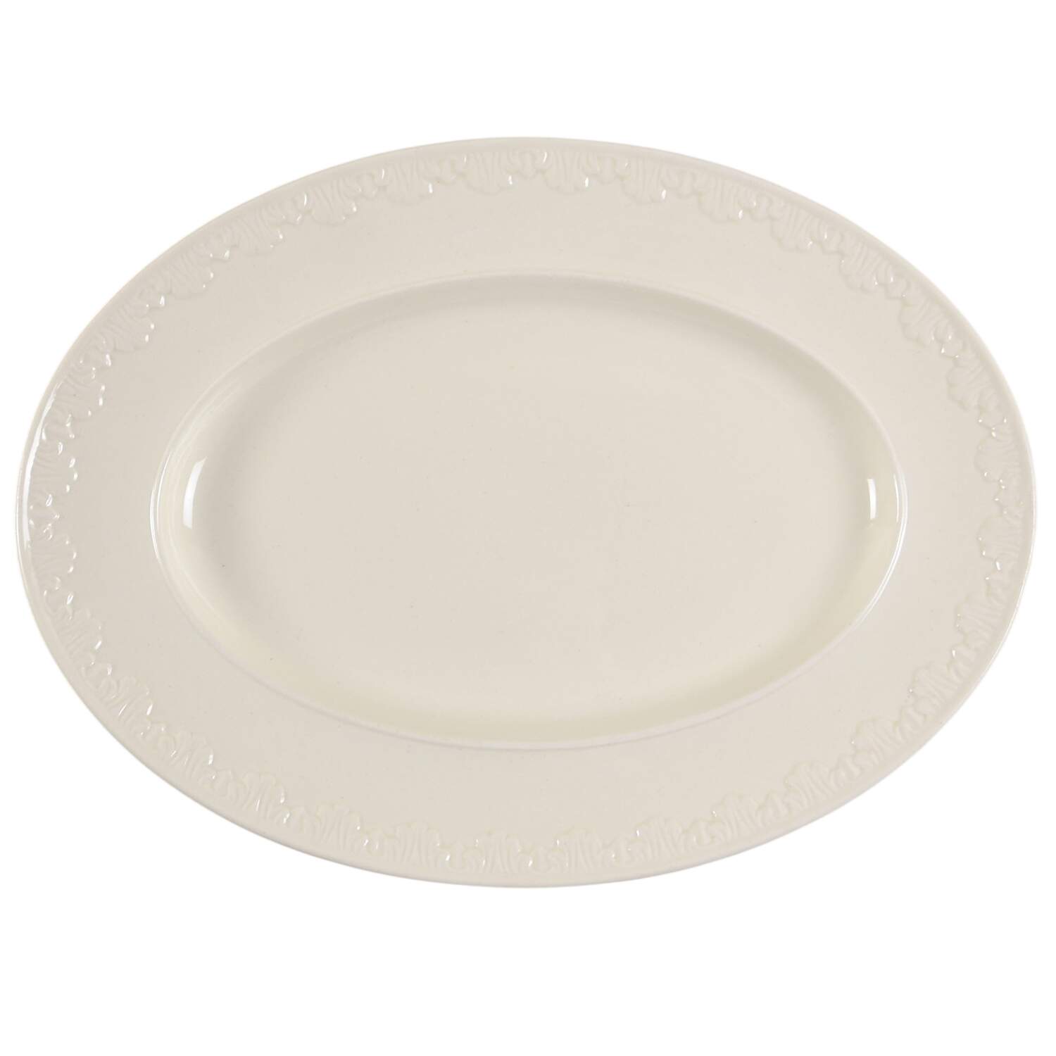 Corinthian Cream 11" Oval Serving Platter by Wedgwood-1