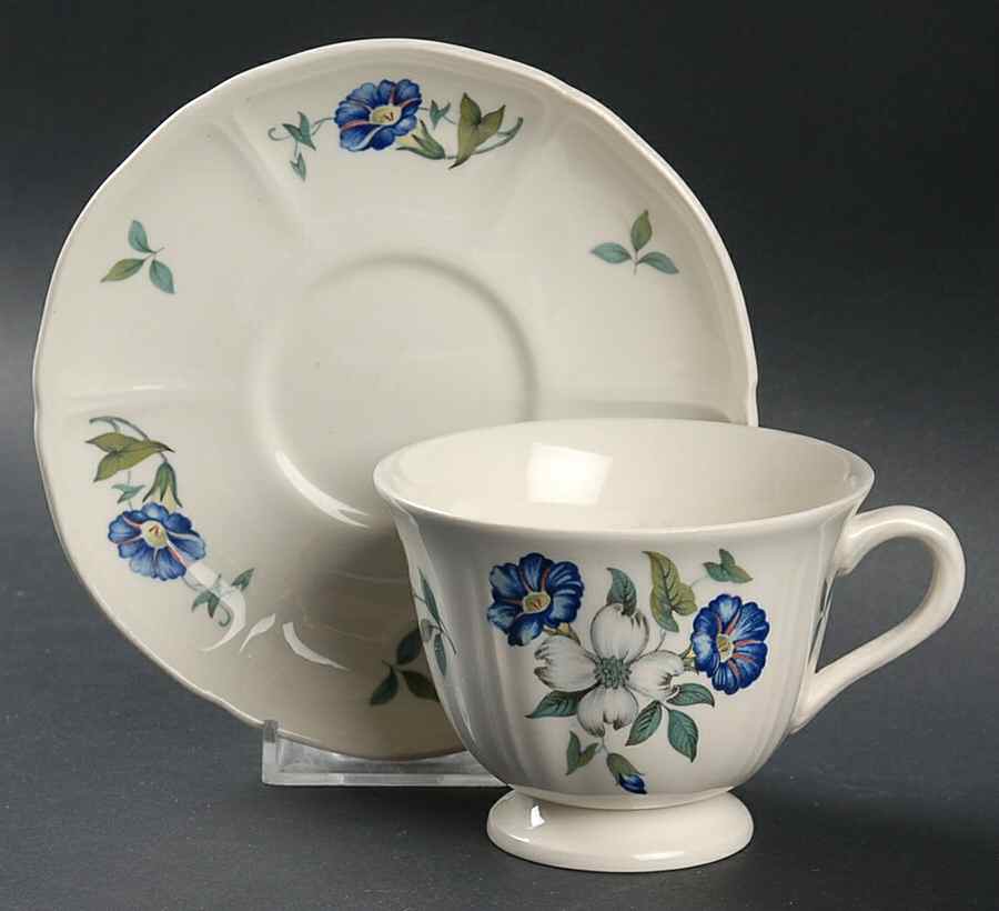 Cornel Footed Cup & Saucer Set by Wedgwood-1