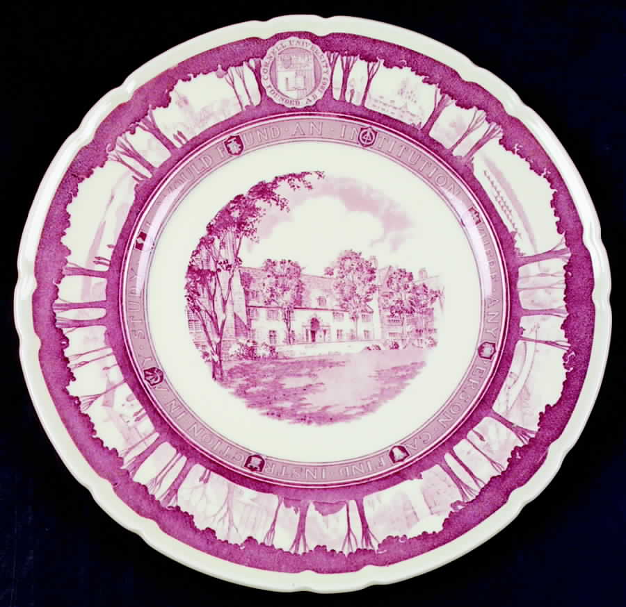 Cornell University Mulberry (Scallop) Dinner Plate by Wedgwood-1