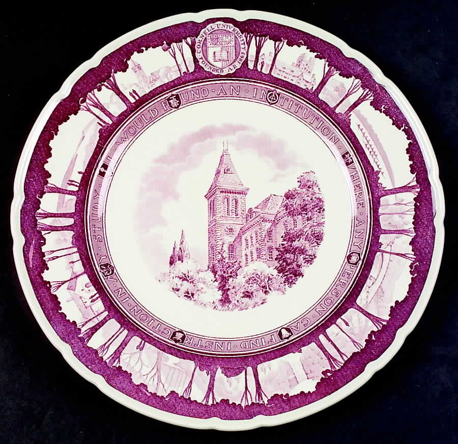 Cornell University Mulberry (Scallop) Dinner Plate by Wedgwood-1