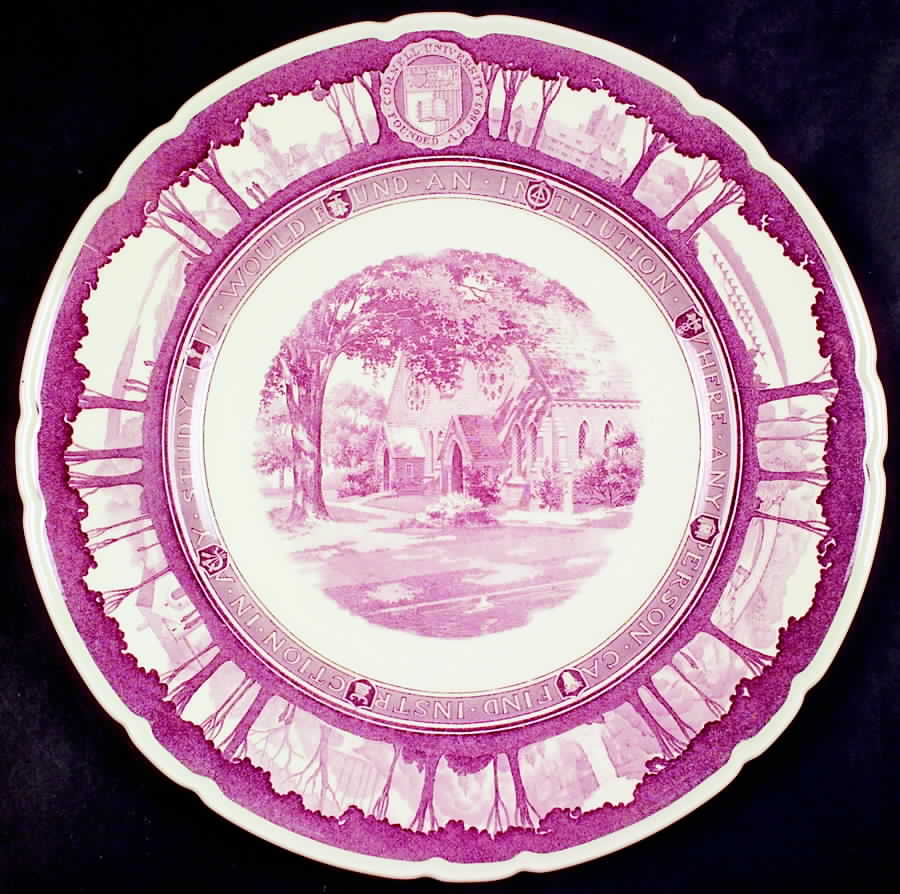Cornell University Mulberry (Scallop) Dinner Plate by Wedgwood-1