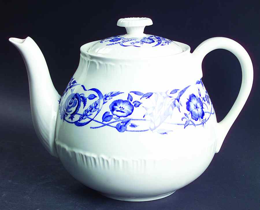 Cornflower Blue Teapot & Lid by Wedgwood-1