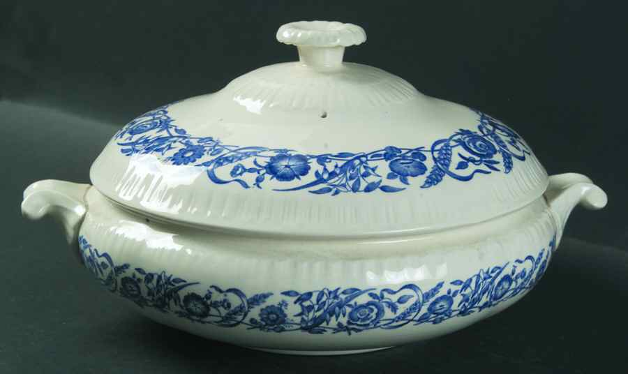 Cornflower Blue Round Covered Vegetable by Wedgwood-1